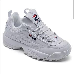 chunky white fila sneakers